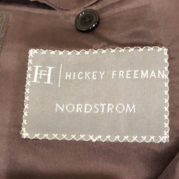 Hickey Freeman Blazer Suit Jacket Size 46L 46 Long Gray Plaid Worsted Wool - Picture 8 of 9